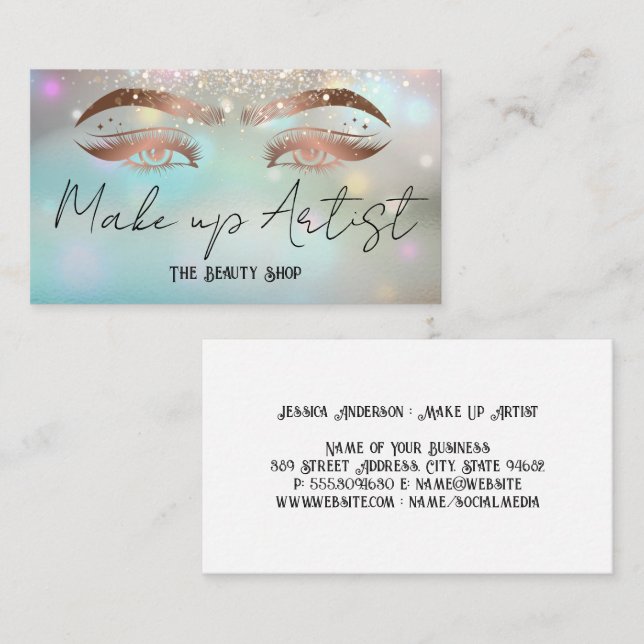 Make Up Artist | Eye Lashes | Glow Business Card (Front/Back)