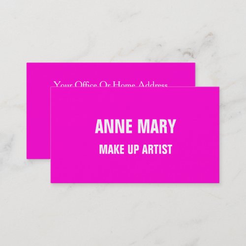 Make Up Artist Hot Pink Bright Colorful Salons Business Card
