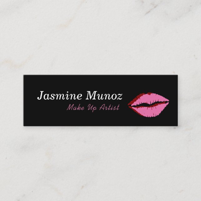 Make Up Artist LipStick Kiss Mini Business Card (Front)