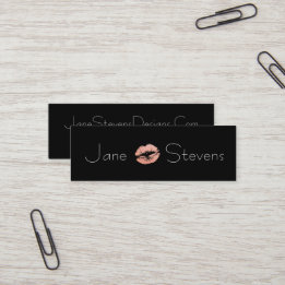 Make Up Artist Lipstick Kiss Minimalist Mini Business Card