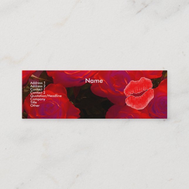 "Make-up Artist" Red Roses II Profile Card (Front)