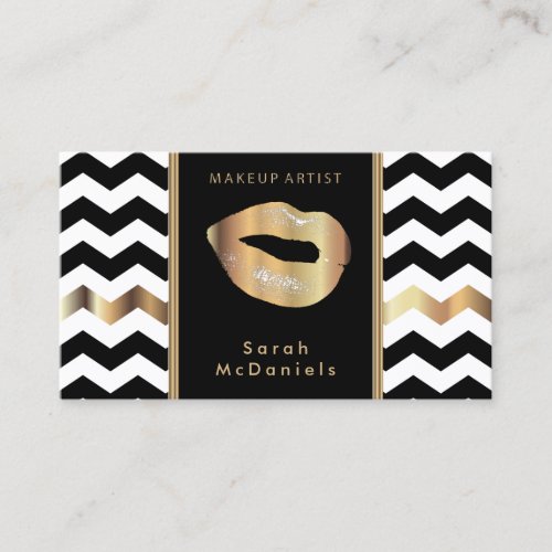 Make Up Artist with Gold Accents Business Card