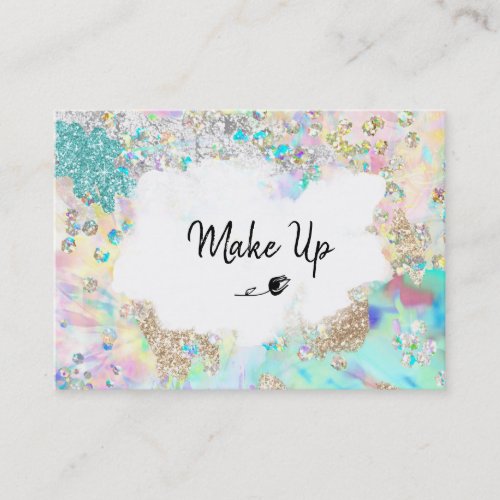  MAKE UP _ Beauty Glitter Abstract Pastel Business Card