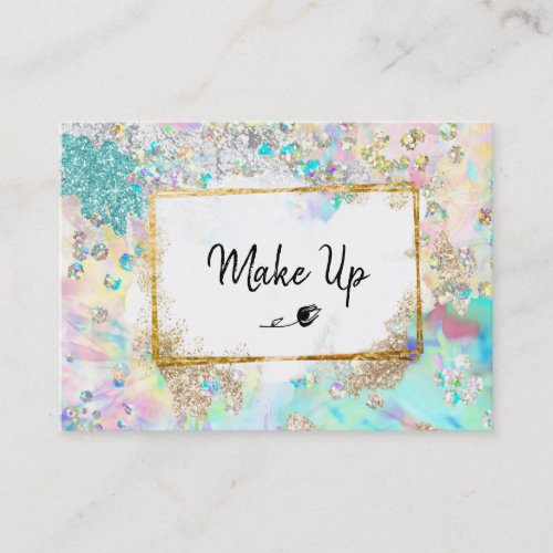  MAKE UP Beauty Glitter Frame  Abstract Pastel  Business Card
