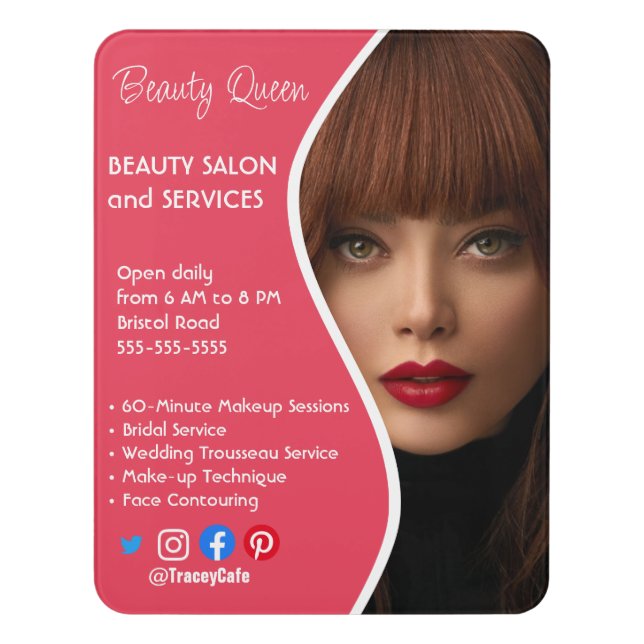 make-up beauty  poster flyer Door Sign (Contemporary Vert)