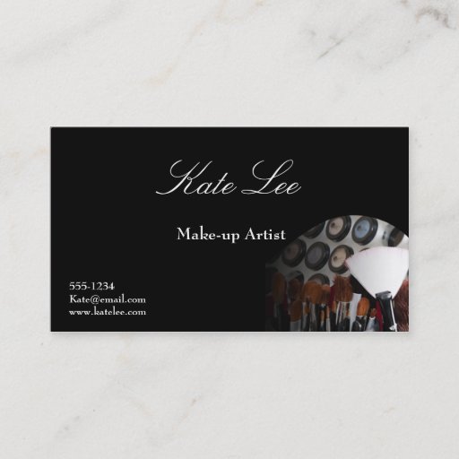 Customizable Make-up brush cosmetologist business cards