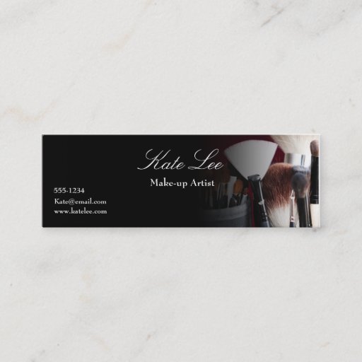 Customizable Make up brush Mini cosmetologist business card