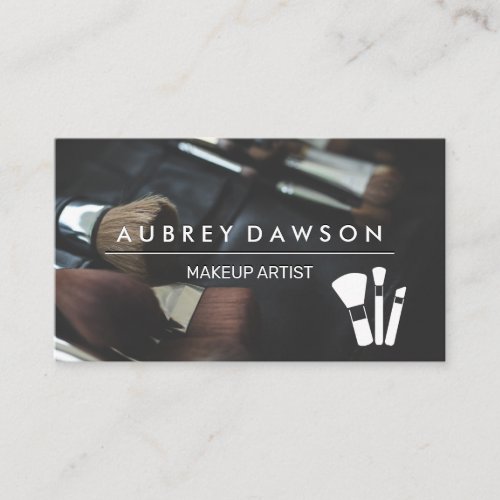 Make Up Brush Set   Makeup Brush Icon Business Card