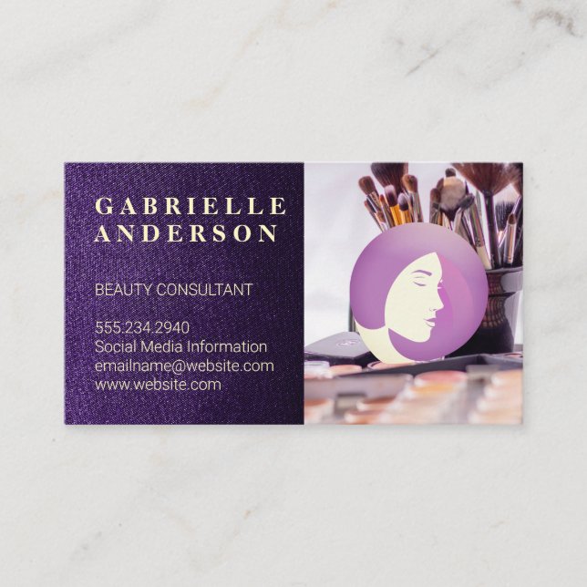 Make Up Brushes | Beauty | Cosmetics Business Card (Front)