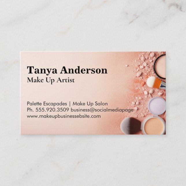 Make Up Brushes | Foundation Powder Business Card (Front)