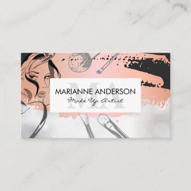 Make Up Brushes | Women Beauty Appointment Card (Front)