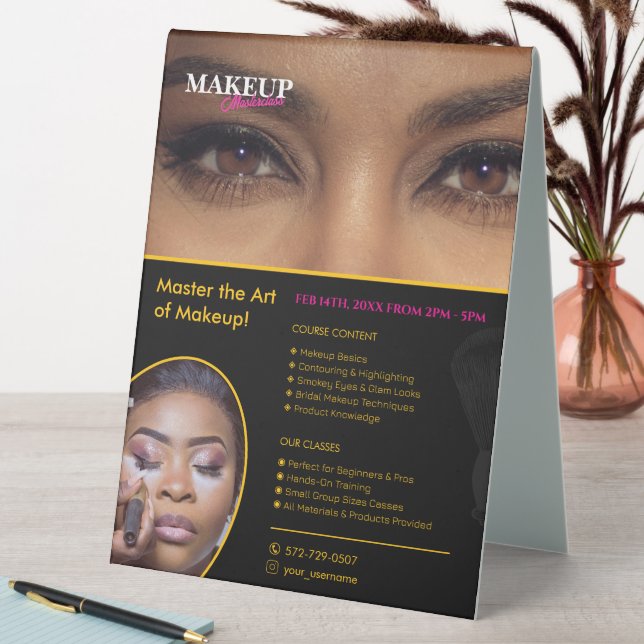 Make Up Classes Custom Table Tent Sign (In SItu (Table))