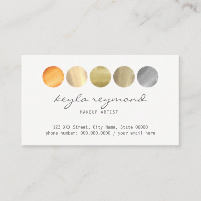 make-up colors palette / makeup artist business card (Front)