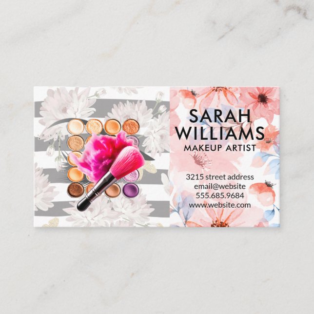Make Up Foundation | Brushed | Cosmetics Business Card (Front)