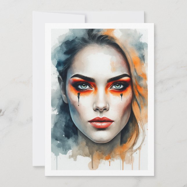 make up halloween invitation (Front)
