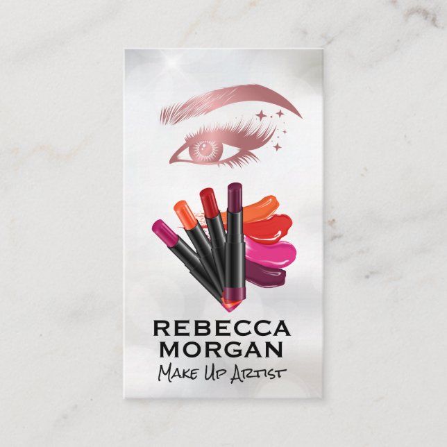 Make Up | Lipstick Colors Business Card (Front)