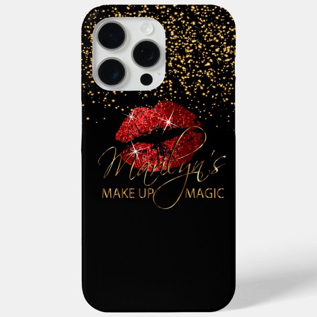 Make Up Magic with Gold Confetti & Red Lips  Case-Mate iPhone Case (Back)