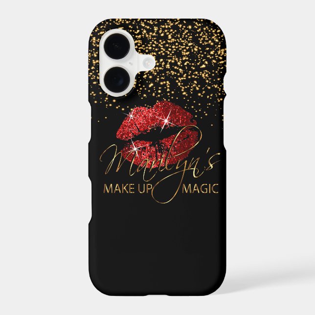 Make Up Magic with Gold Confetti & Red Lips  Case-Mate iPhone Case (Back)