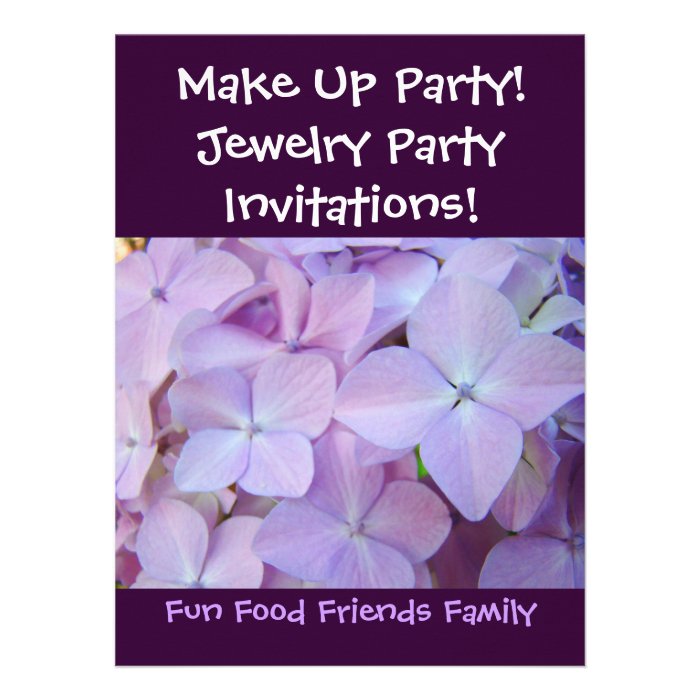 Make Up Party Invitations Jewelry Party Flowers