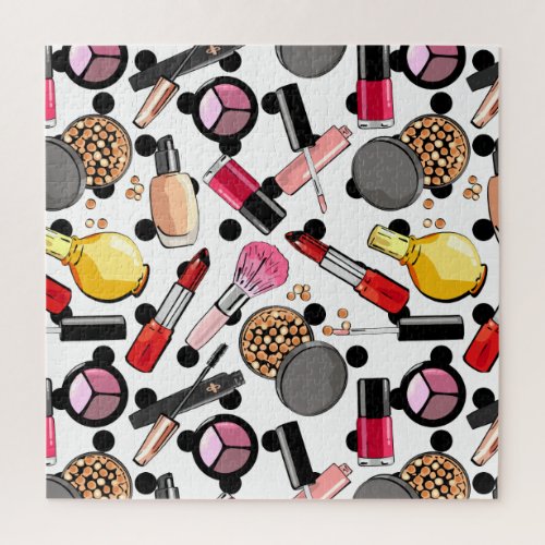 Make_Up  Polka Dots Jigsaw Puzzle