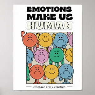 Make Us Human Retro Mental Health Positive Quote  Poster