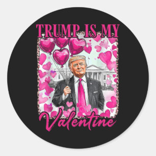 Make Valentine Day Great Again Funny Trump Lovers Classic Round Sticker