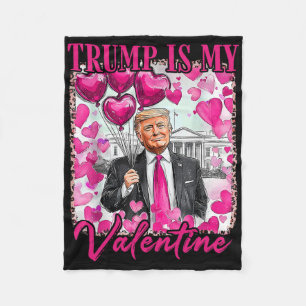 Make Valentine Day Great Again Funny Trump Lovers Fleece Blanket