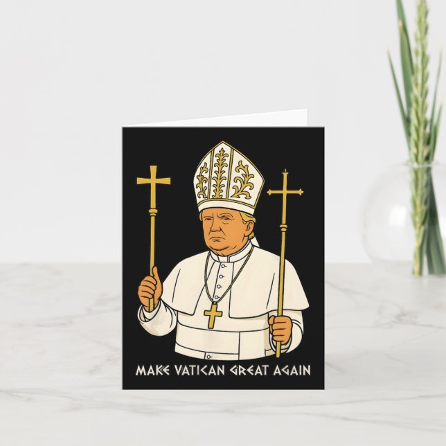 Make Vatican Great Again Funny Pope Trump Retro Ch Card (Front)
