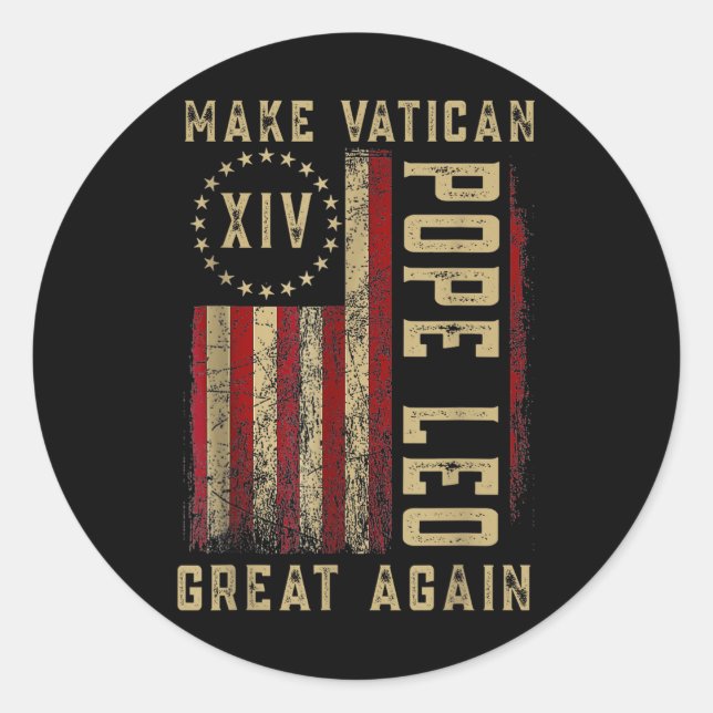 Make Vatican Great Again Shirt, Pope Leo Xiv Ameri Classic Round Sticker (Front)