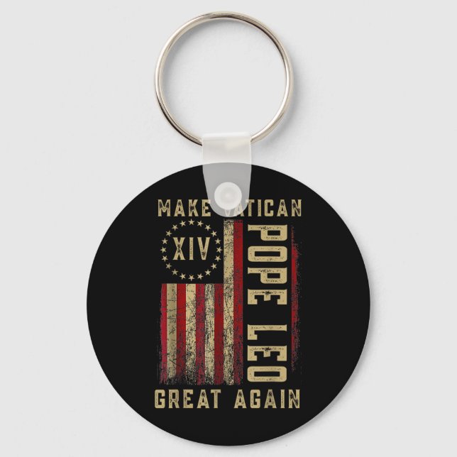 Make Vatican Great Again Shirt, Pope Leo Xiv Ameri Keychain (Front)