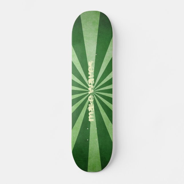 Make Waves Green Vortex Skateboard Deck (Front)