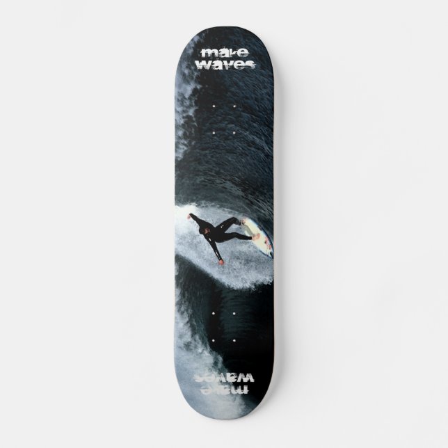 Make Waves Morning Surf Skateboard (Front)