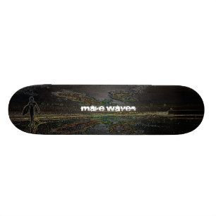 Make Waves Sunset Surfer Skateboard Deck