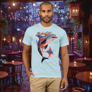 Make Waves T-Shirt - Abstract Cubist Dolphin