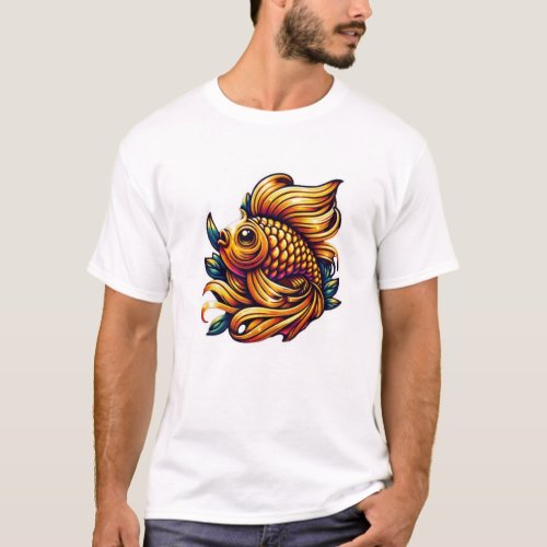 Make Waves with Golden Fish Fashion T_Shirt