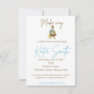 Make Way for Duckings Baby Shower Boy Invitation