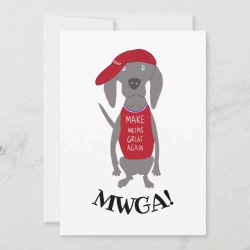Make Weims Great Again MWGA Weimaraner Dog Holiday Card