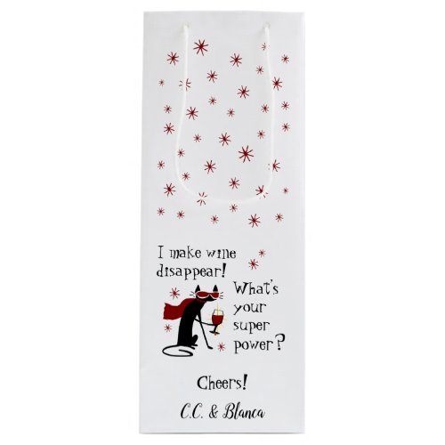 Make Wine Disappear Superpower with Cat Wine Gift Bag