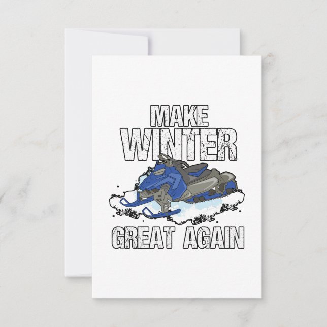 Make Winter Great Again Snowmobile Snow Ski Gift Card (Front)