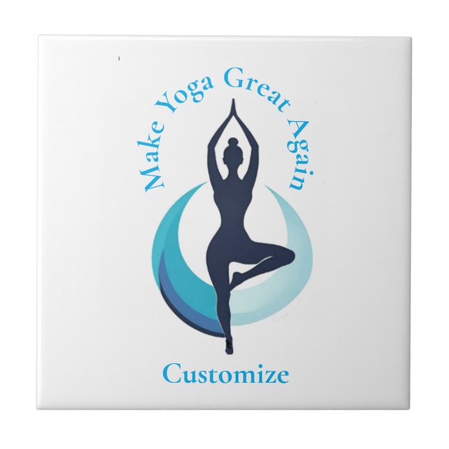 Make Yoga Great Again Thunder_Cove Ceramic Tile (Front)