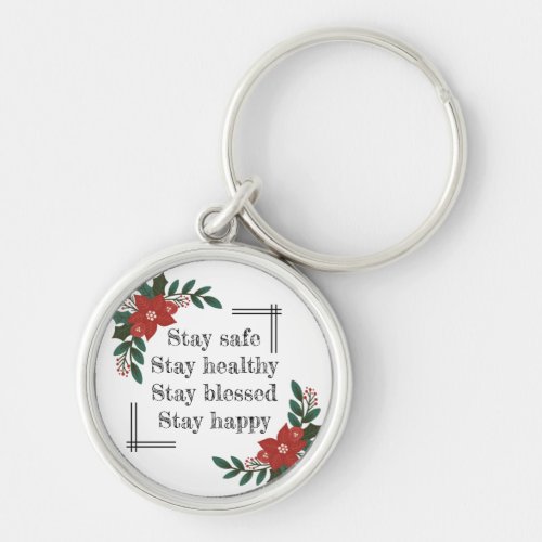 Make You Feel Blessed Poinsettia key chain