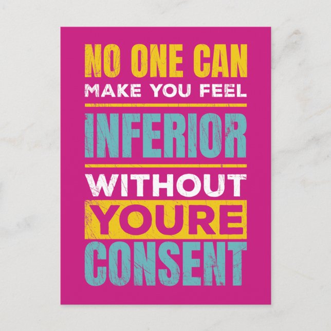 Make you feel inferior Women's Rights Quote Postcard (Front)