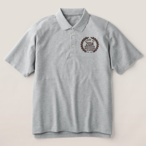 Make your Class Of Your Year Laurels Embroidery Embroidered Polo Shirt