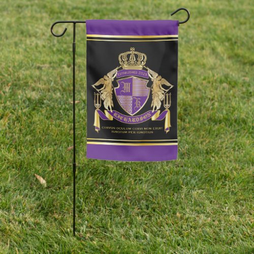 Make Your Coat of Arms Gold Angel Purple Emblem Garden Flag