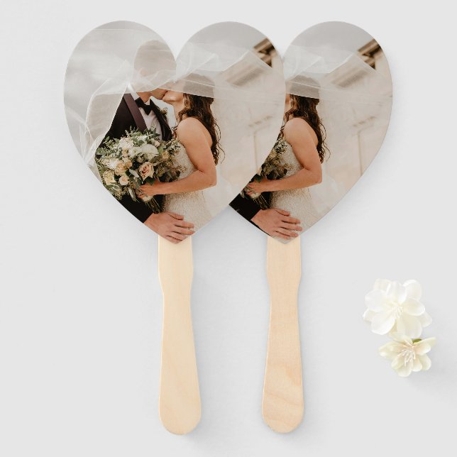 Make Your Day Special - Wedding Heart Hand Fan (Front and Back)