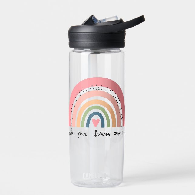 Make Your Dreams Come True Rainbow Water Bottle (Left)