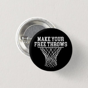 Make Your Free Throws Vintage Basketball Player Button