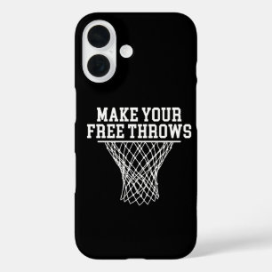 Make Your Free Throws Vintage Basketball Player iPhone 16 Case