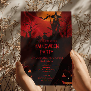 Make Your Halloween Party Classy with Red-Themed Invitation