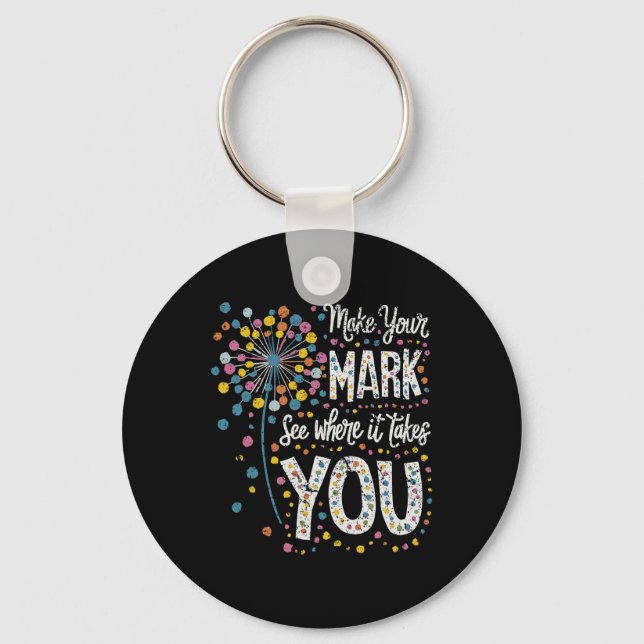 Make Your Mark Happy Dot Day 2024 Dandelion  Keychain (Front)